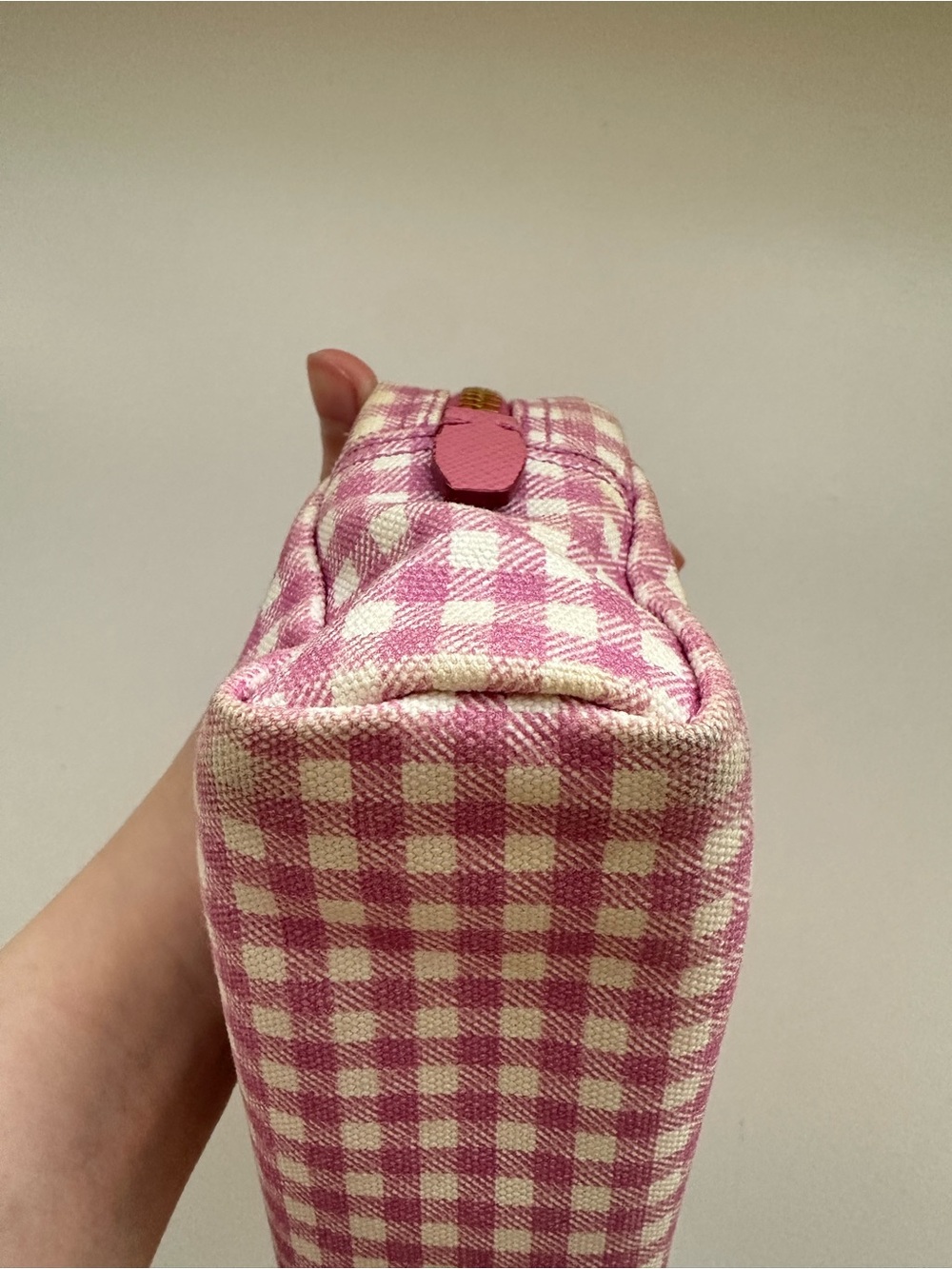 Prada Pink and White Gingham Cosmetic & Travel Pouch - Picture 9 of 14